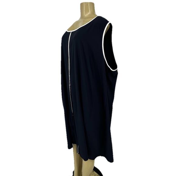 J. Jill Fit Plus Size 4X Women Lightweight Pullover Shift Dress Navy Blue AC5 - Picture 2 of 10